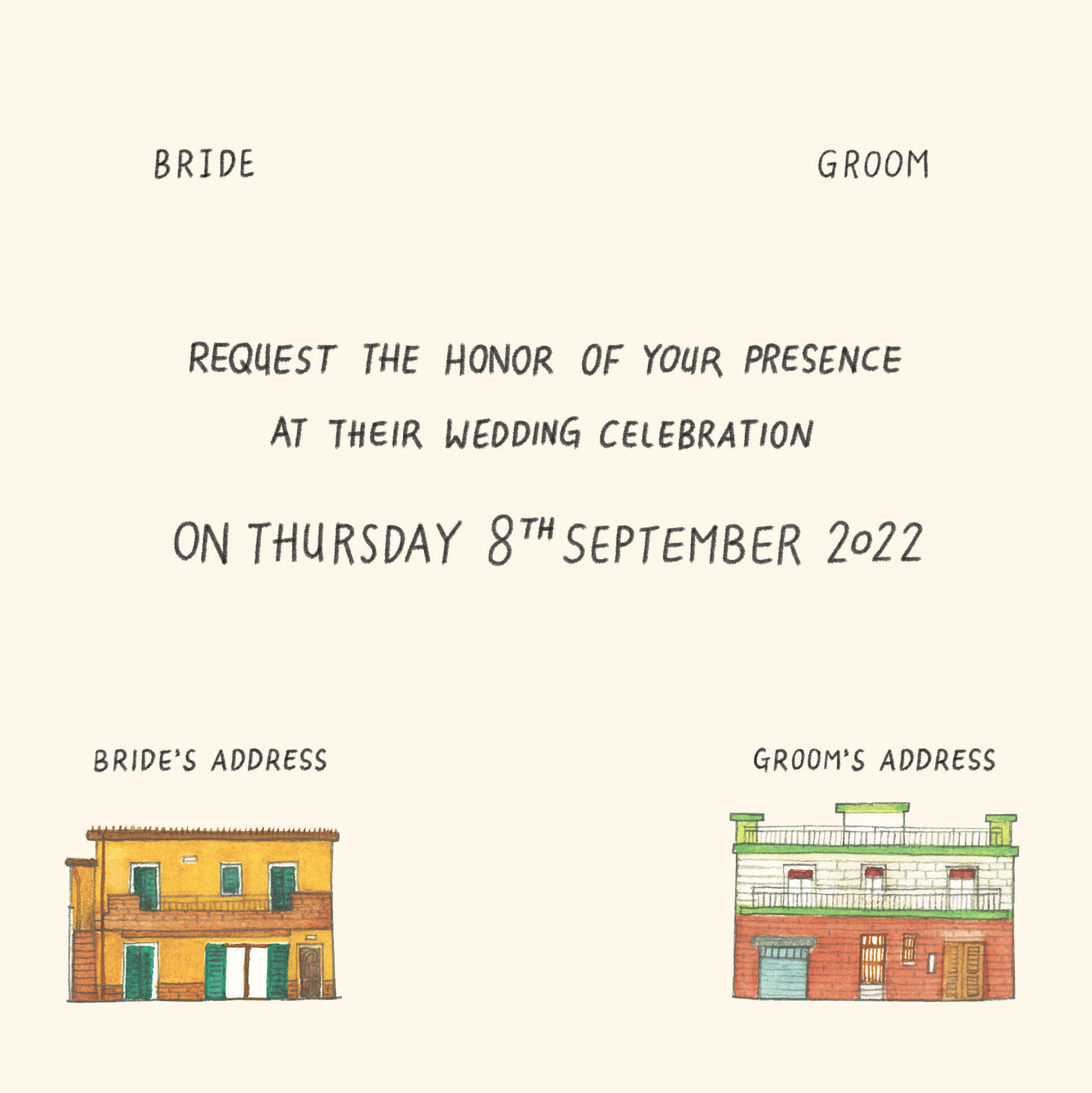 customize handdrawn wedding invitation cover