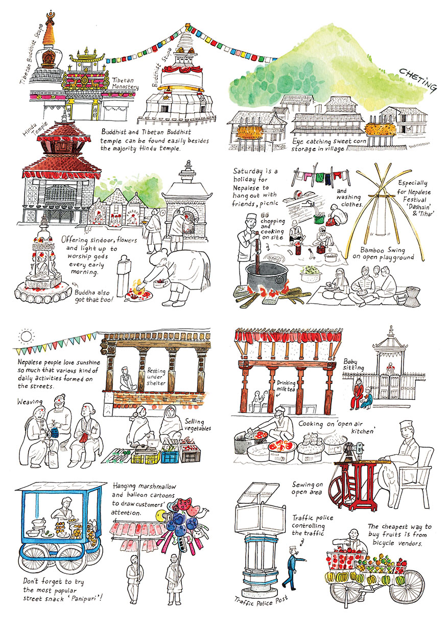 on my way to make zine - Nepal poster